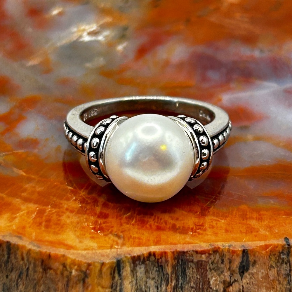 Sterling Silver Freshwater Pearl Ring - Size 7